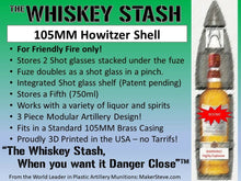 Load image into Gallery viewer, 3D printed 105MM M1 Artillery Shell - The Original Whiskey Stash- Life size!