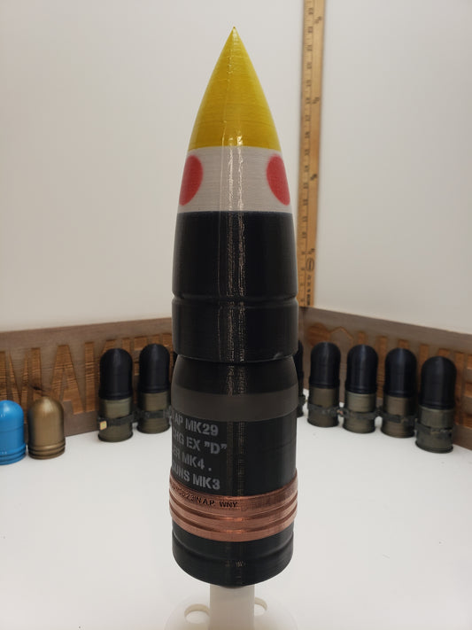 3D Printed MK29 AP Shot 3 Inch / 76mm Shell for US Navy Guns - Replica - FAKE