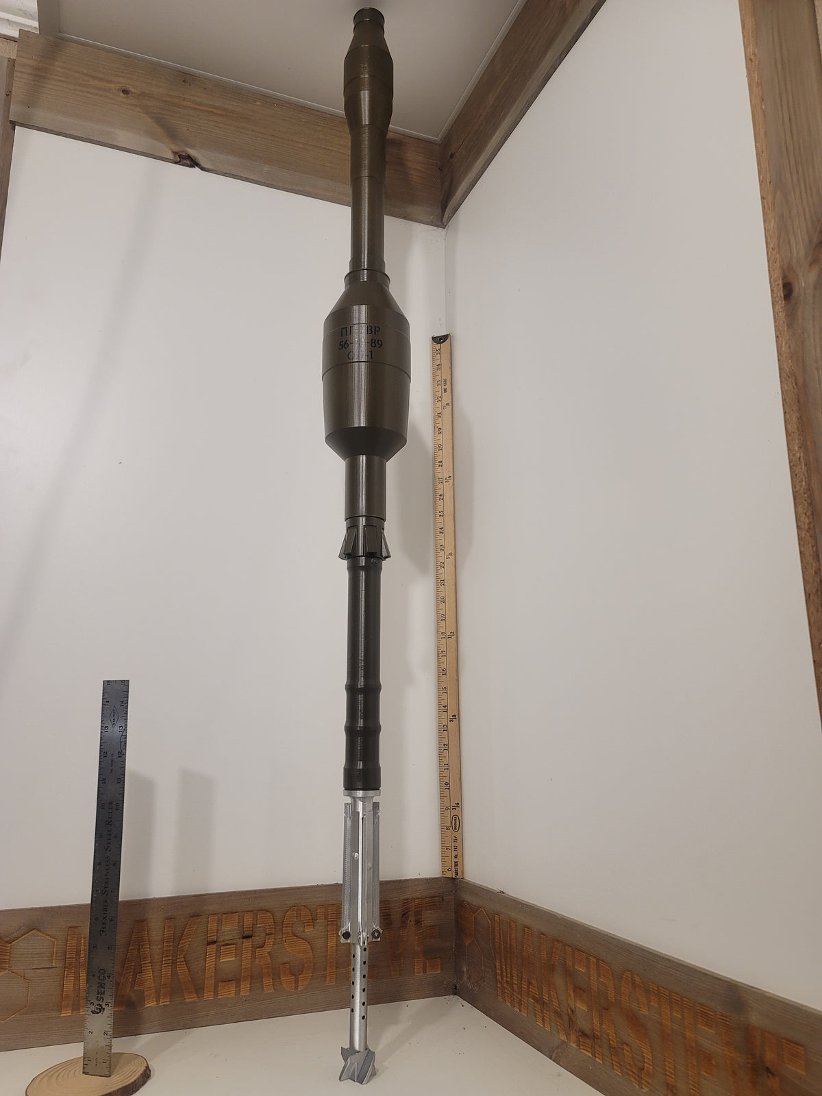 1:1 3D Printed RPG-7 PG-7R Rocket - Inert Replica - FAKE - Life Size - All Plastic