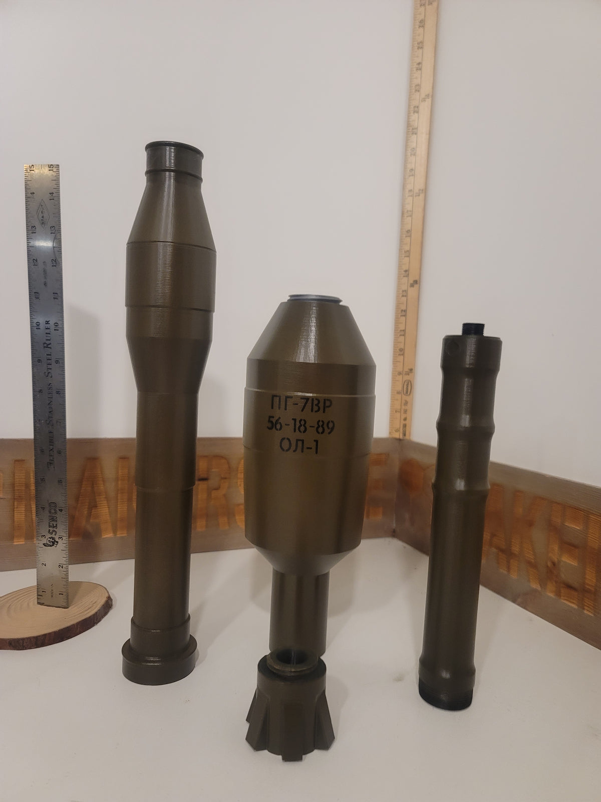 1:1 3D Printed RPG-7 PG-7R Rocket - Inert Replica - FAKE - Life Size - All Plastic