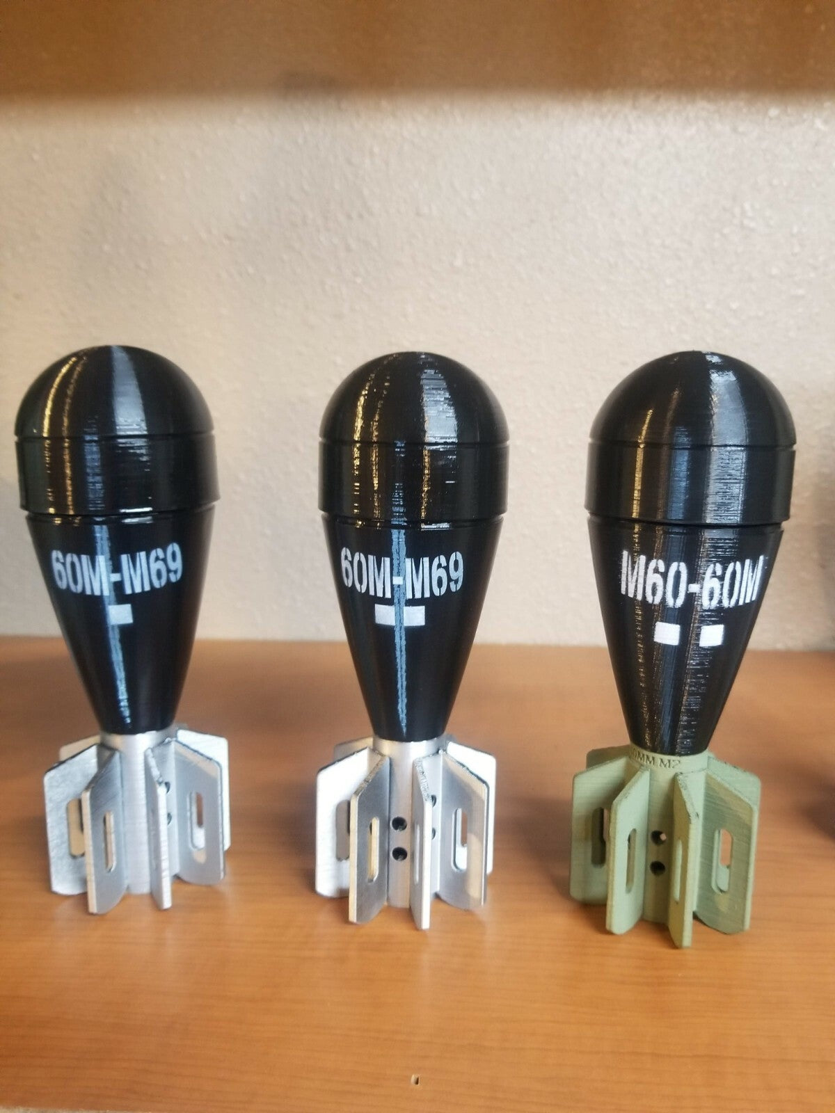 60mm M69 Mortar Whiskey Smuggler, inert 3D-printed replica by Redleg3D