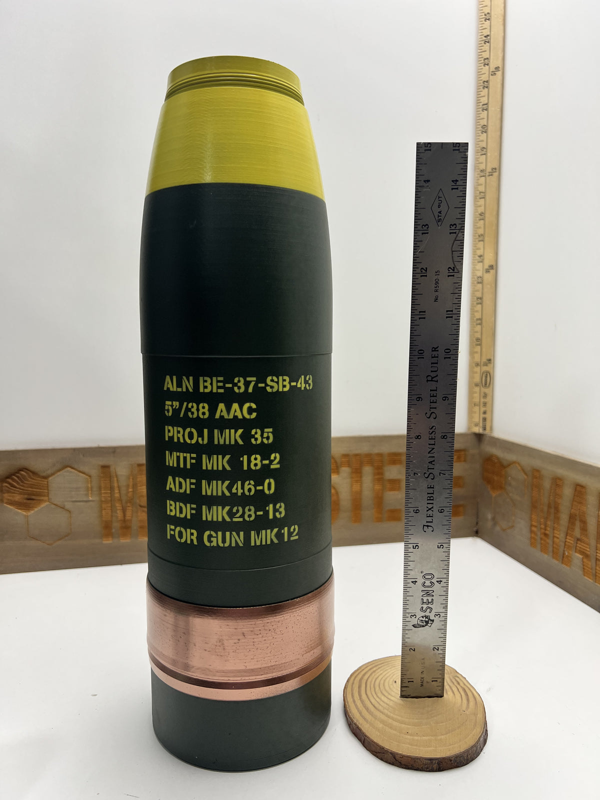 5"/38 Caliber Naval Projectile replica, view 3