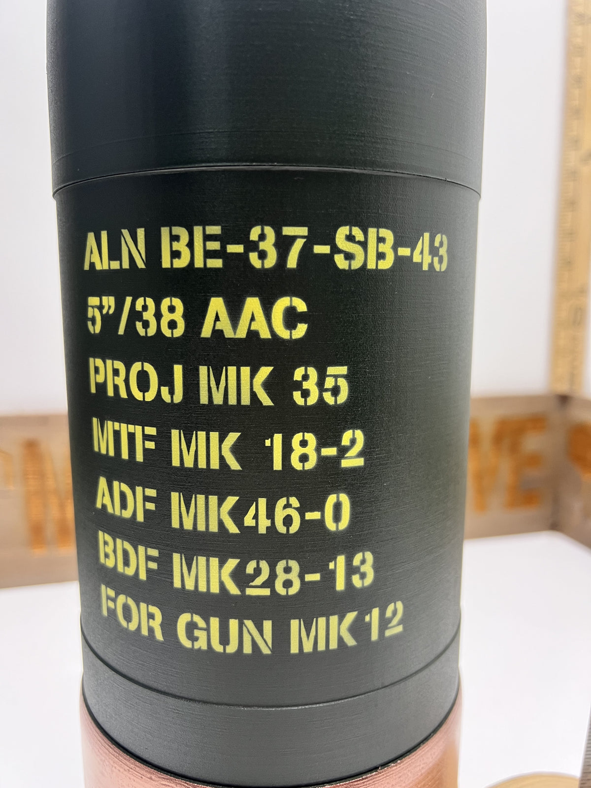 5"/38 Caliber Naval Projectile replica, view 4