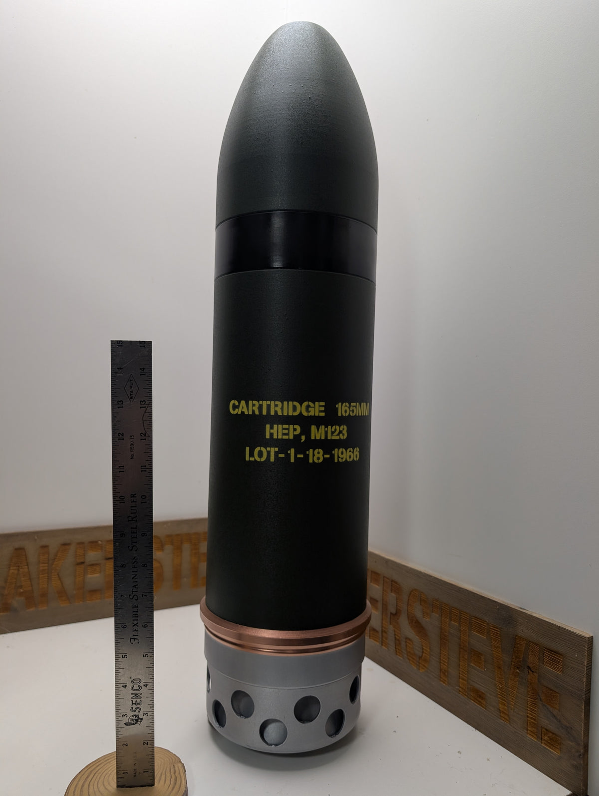 3D Printed 165mm M123 / M123A1 HEP Demolition Round - M728 CEV - Inert Replica - All Plastic