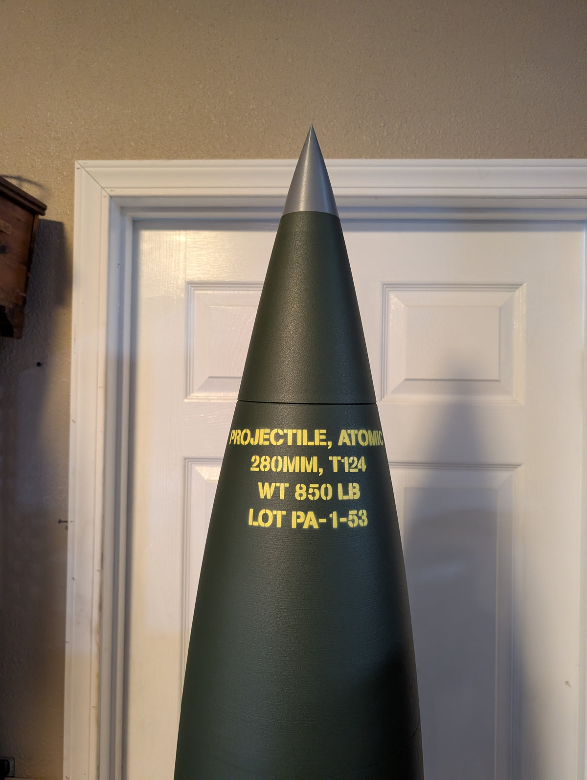 1:1 3D Printed 280mm Atomic Annie Shell - W9 Nuclear T124 or T122 HE - Inert Replica - All Plastic