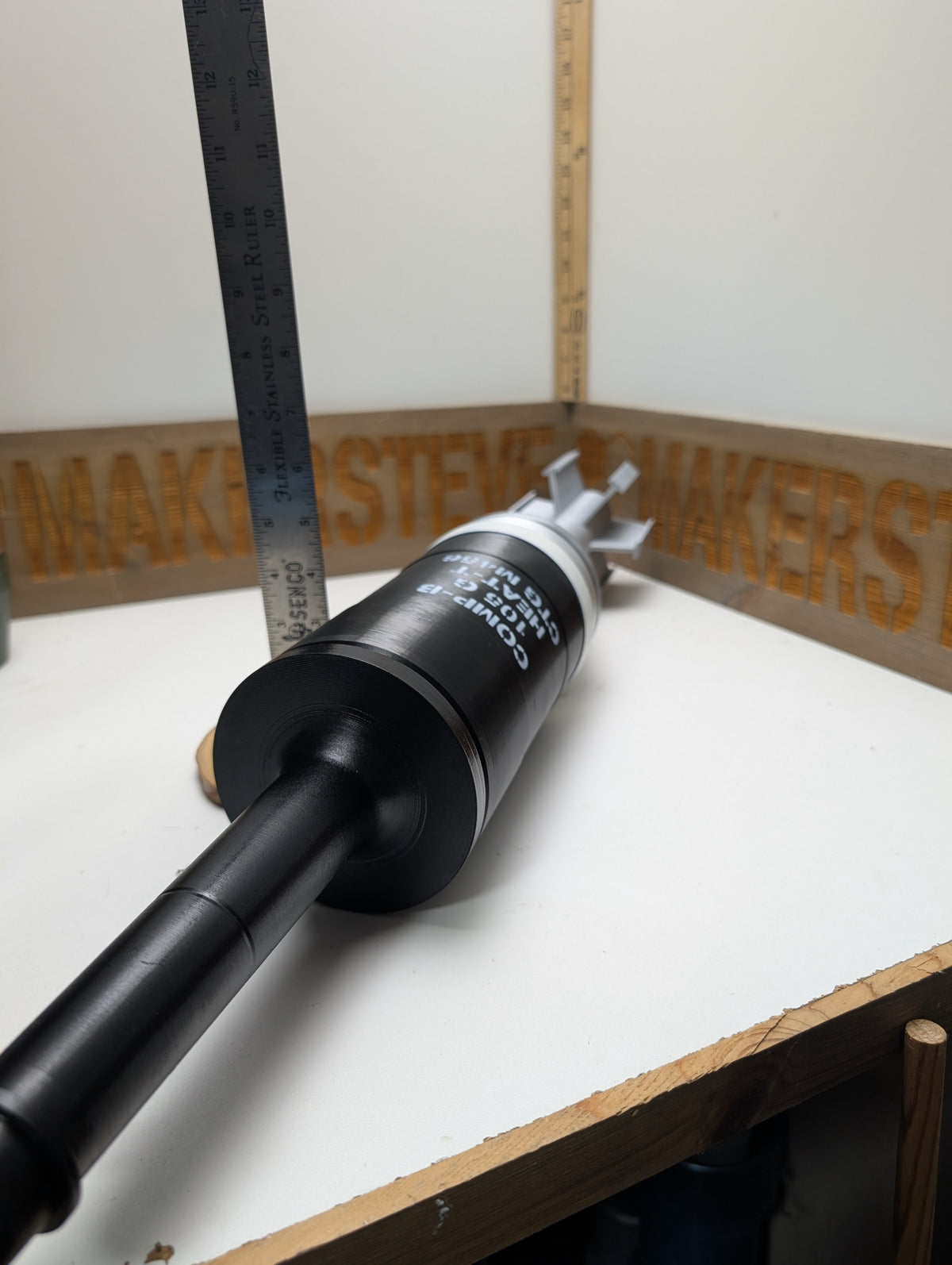 3D Printed 105mm M456 / M456A1 / M456E1 HEAT-T Tank Round - M68 Gun - Inert Replica - All Plastic