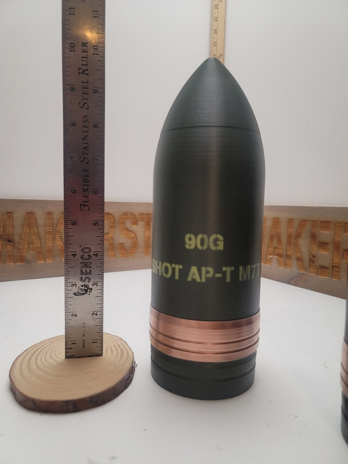 90mm M77 AP-T shot, inert 3D-printed replica by Redleg3D
