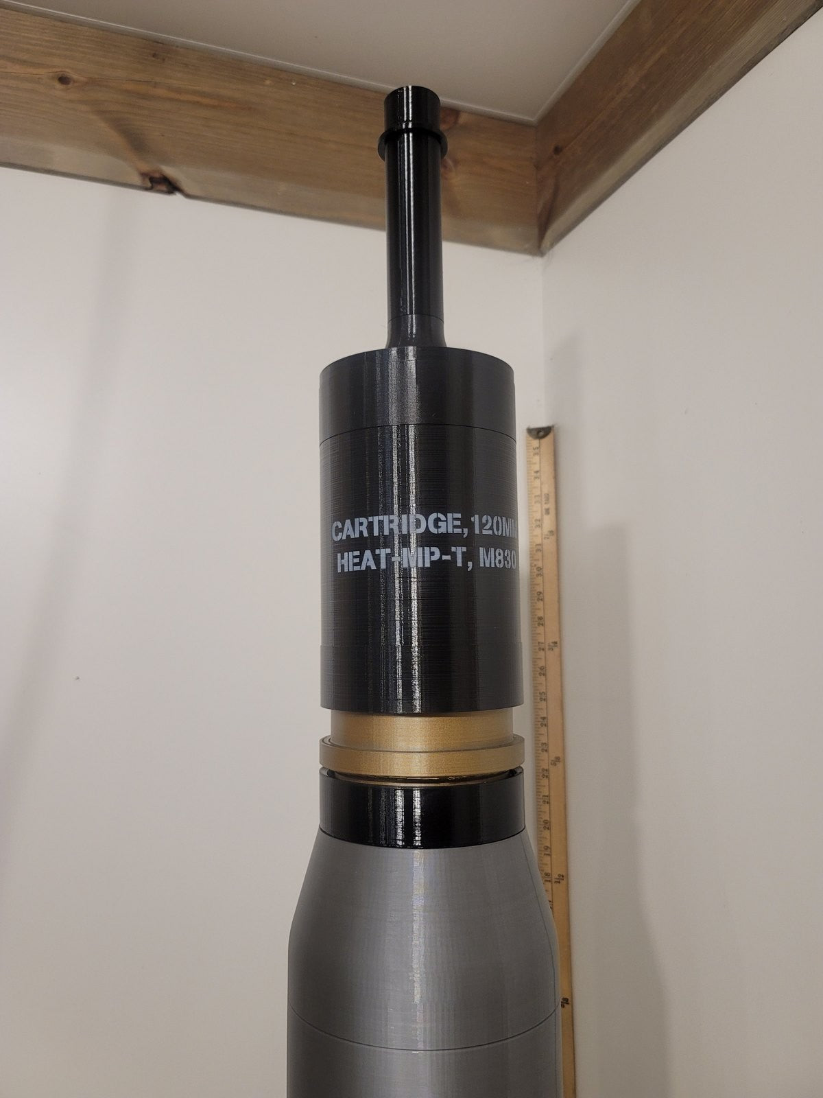 120mm M830 HEAT-MP-T complete with combustible case, inert 3D-printed replica by Redleg3D