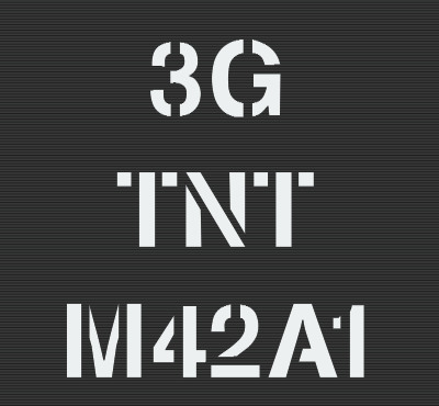 3 Inch M42A1 HE shell stencil - 3G / TNT / M42A1 laser-cut lettering by Redleg3D