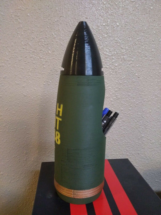3D Printed 75mm Pack Howitzer Shell Pen Holder - Replica - Lifesize