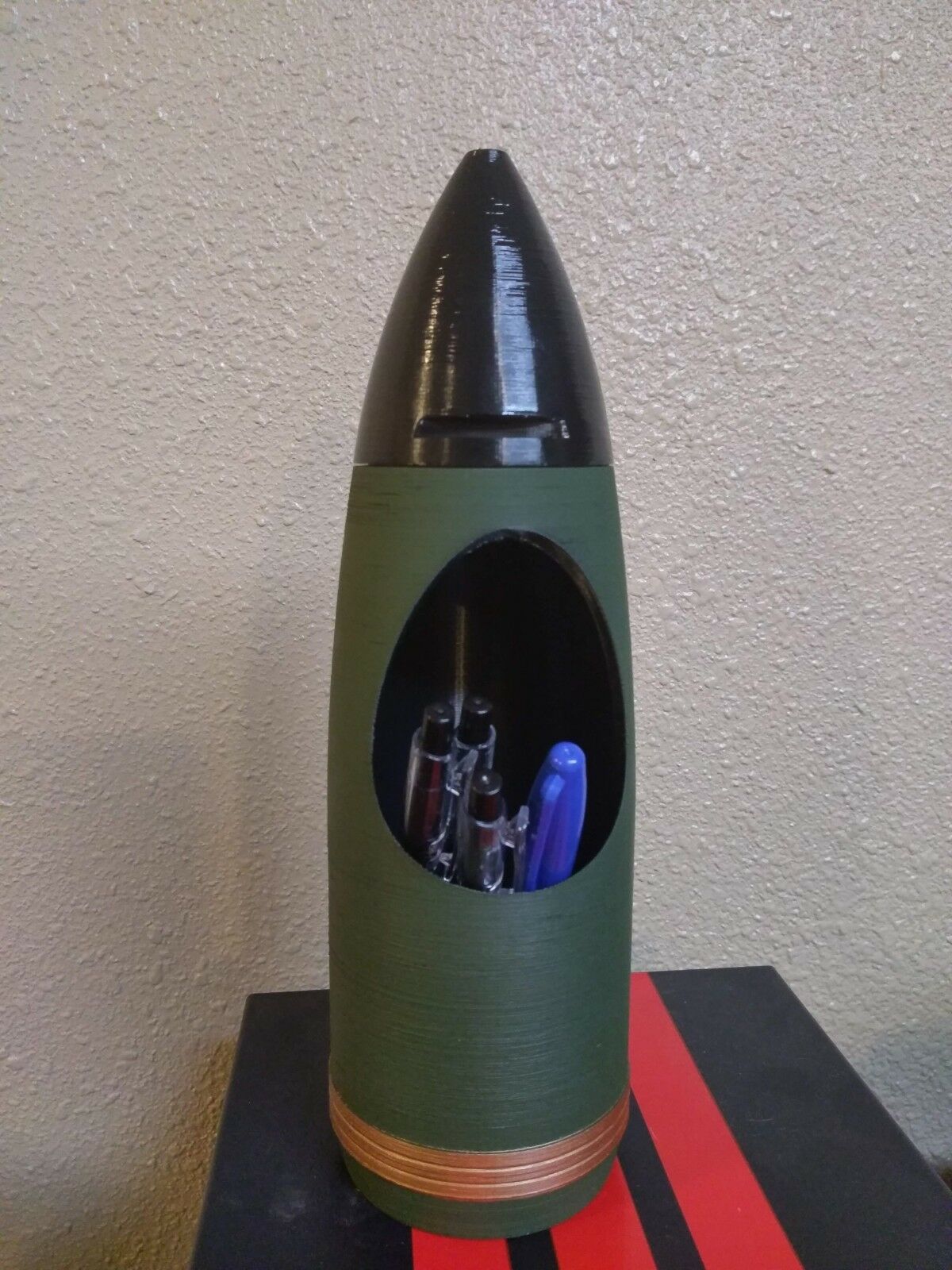 3D Printed 75mm Pack Howitzer Shell Pen Holder - Replica - Lifesize