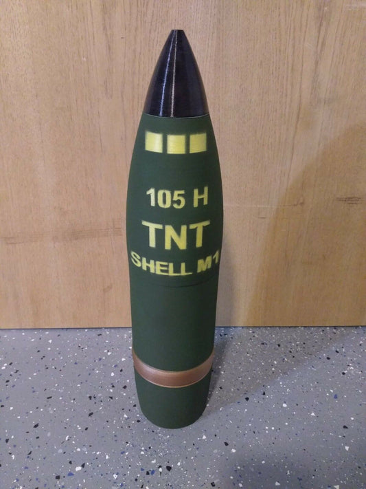 3D printed 105MM M1 Artillery Shell - Piggy Bank - Life size!