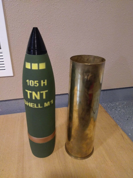 3D printed 105MM M1 Artillery Shell - Piggy Bank - Life size!