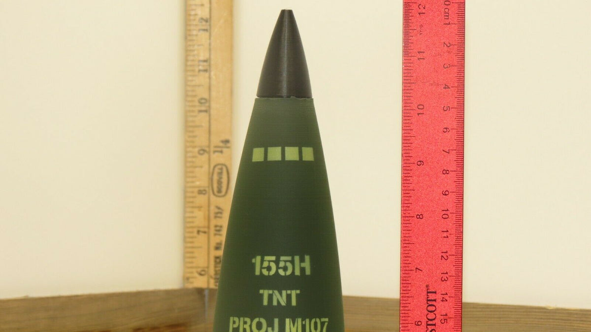 3D Printed 155mm Mini Howitzer Shell - 12 Inch - TNT or COMP-B