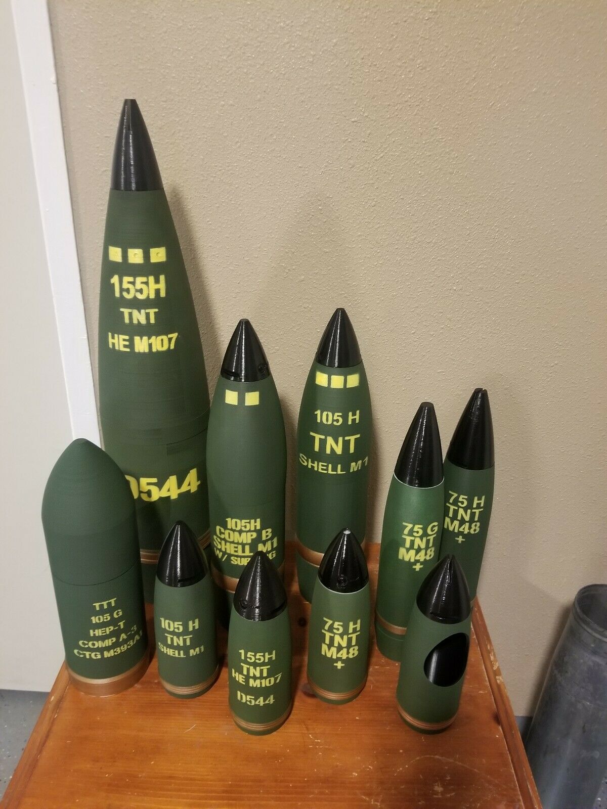 155mm D550 Smoke M110 Finish -  White  Phosphorus Howitzer Shell Whiskey Stash!