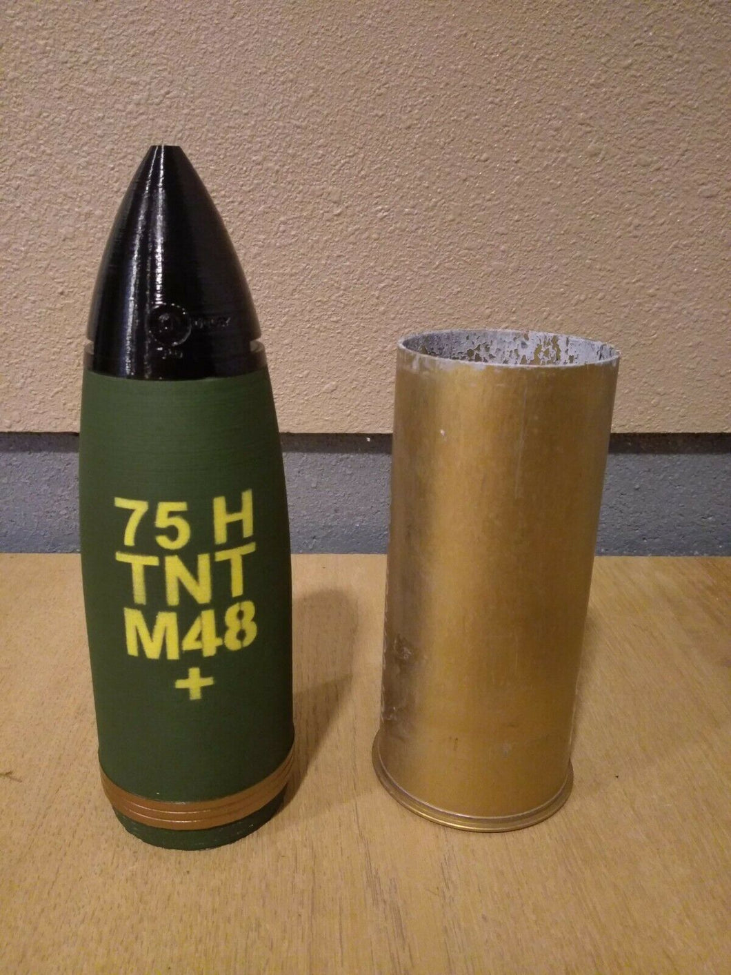 3D Printed 75mm Pack Howitzer Shell - Piggy Bank for Salute Casing