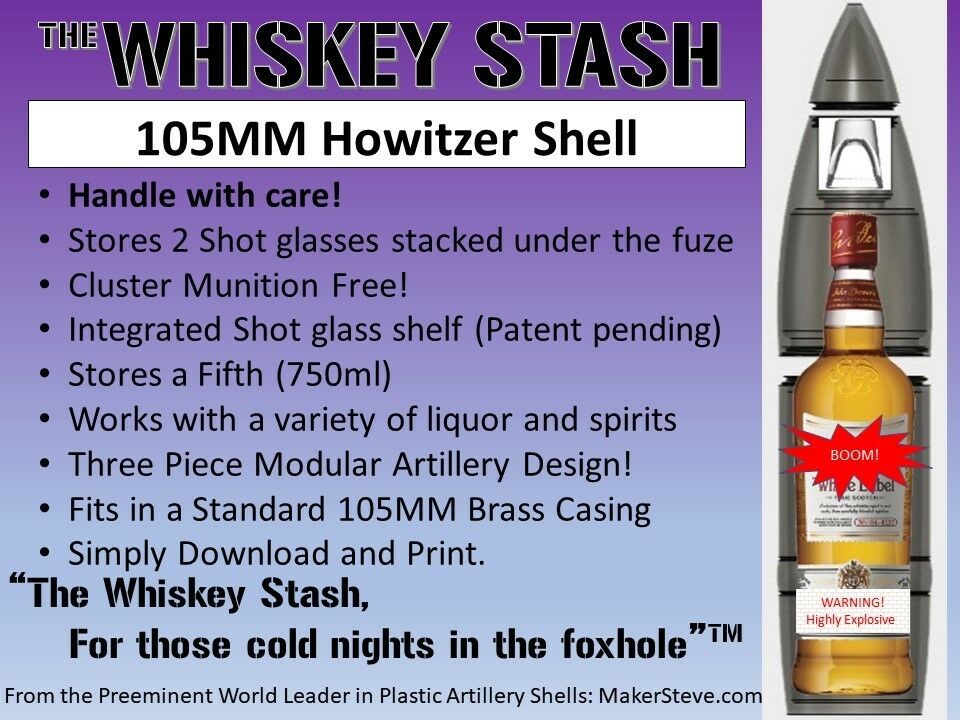 3D Printed 105MM M1 Canadian 2 1/2 Square Artillery Shell - Replica