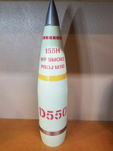 155mm D550 Smoke M110 Finish -  White  Phosphorus Howitzer Shell Whiskey Stash!