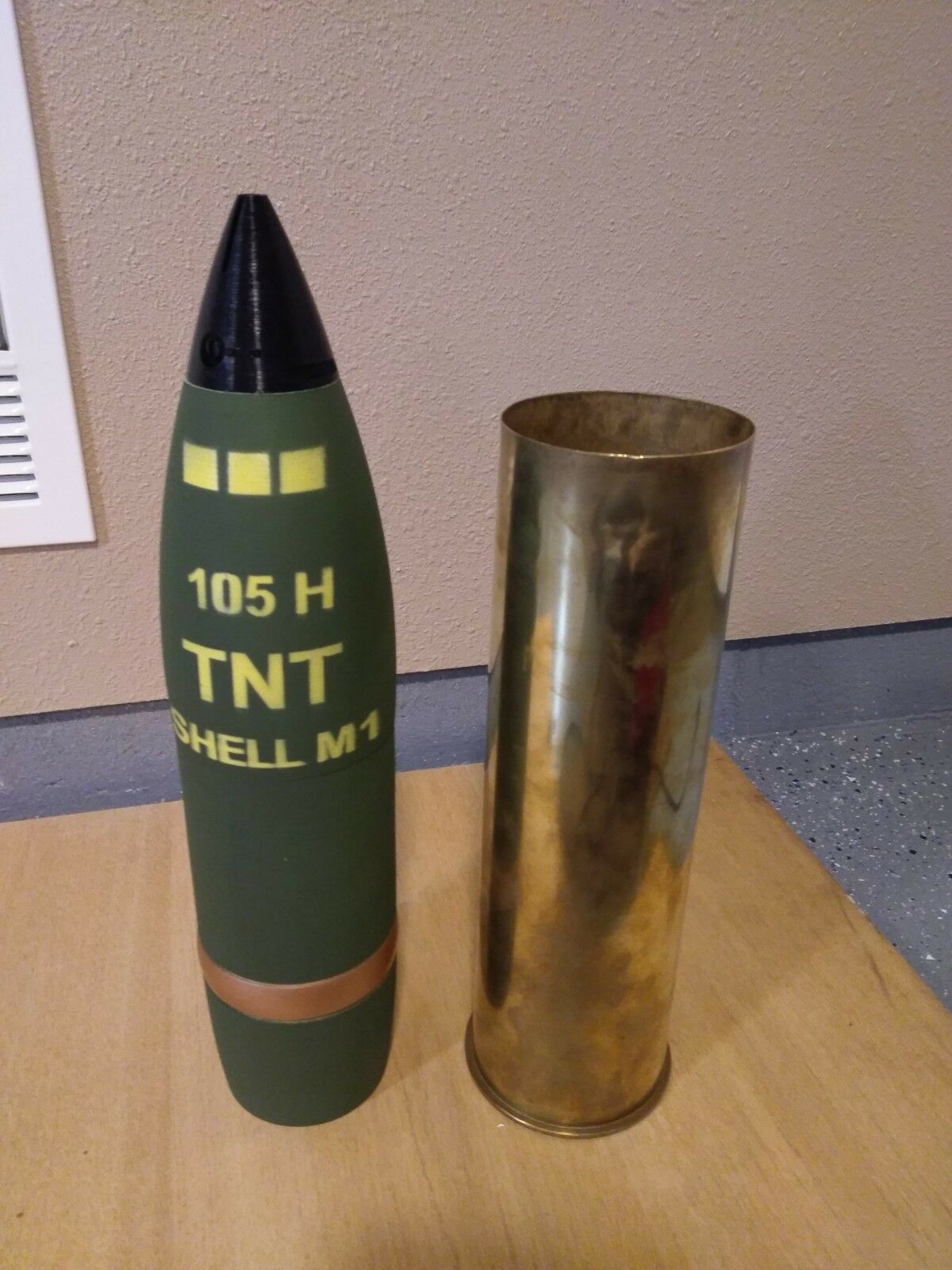 3D Printed 105MM M1 Canadian 2 1/2 Square Artillery Shell - Piggy Bank