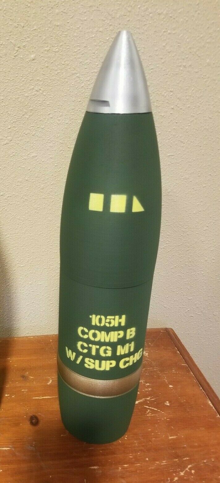 3D Printed 105MM M1 Canadian 2 1/2 Square Artillery Shell - Piggy Bank