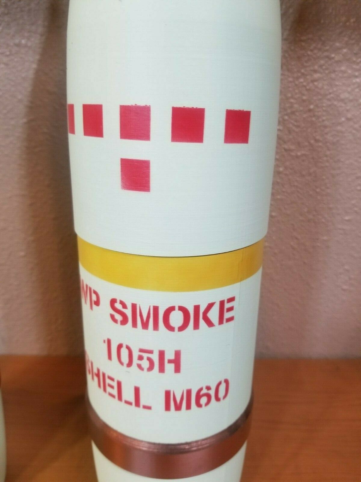 105mm M60 Smoke Finish -  White  Phosphorus Howitzer Shell Whiskey Stash!  INERT