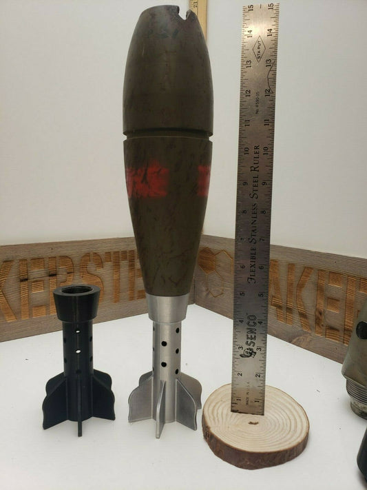 81mm Mortar Body - 3D printed Tail fin and Fuze Replica  - Set!
