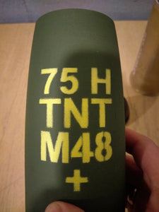 3D Printed 75mm Pack Howitzer Shell - Replica - and Salute Casing