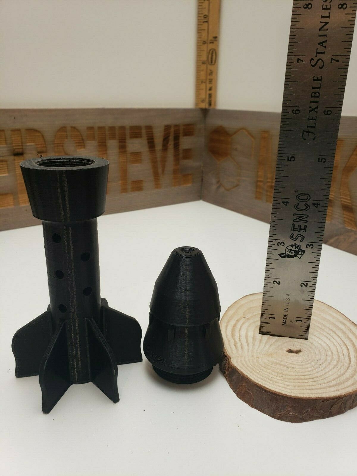 81mm Mortar Body - 3D printed Tail fin and Fuze Replica  - Set!