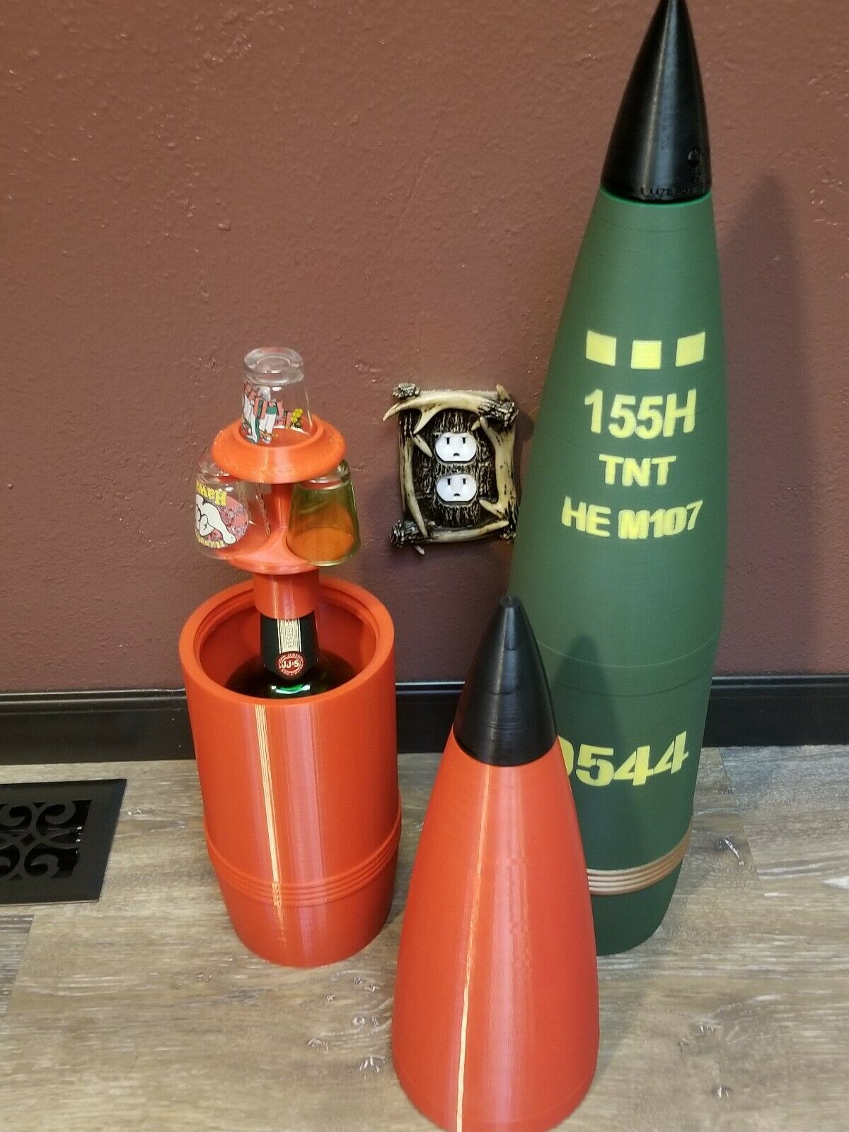 155mm D550 Smoke M110 Finish -  White  Phosphorus Howitzer Shell Whiskey Stash!