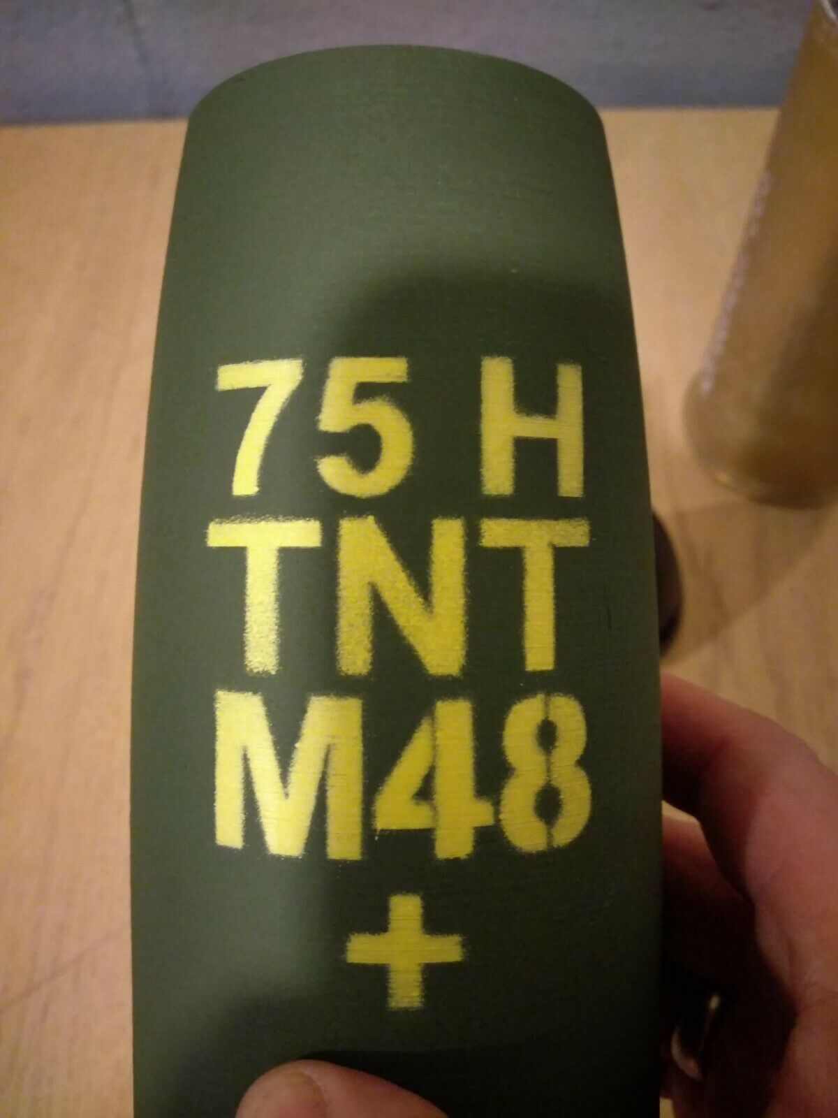 3D Printed 75mm Pack Howitzer Shell - Piggy Bank for Salute Casing