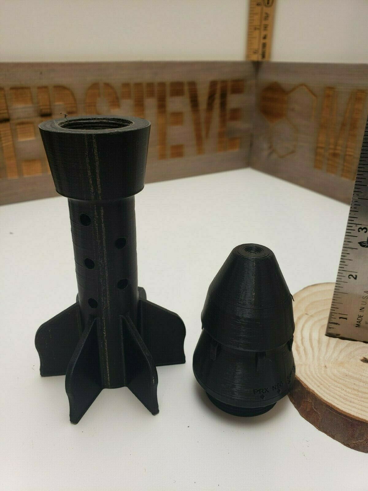 81mm Mortar Body - 3D printed Tail fin and Fuze Replica