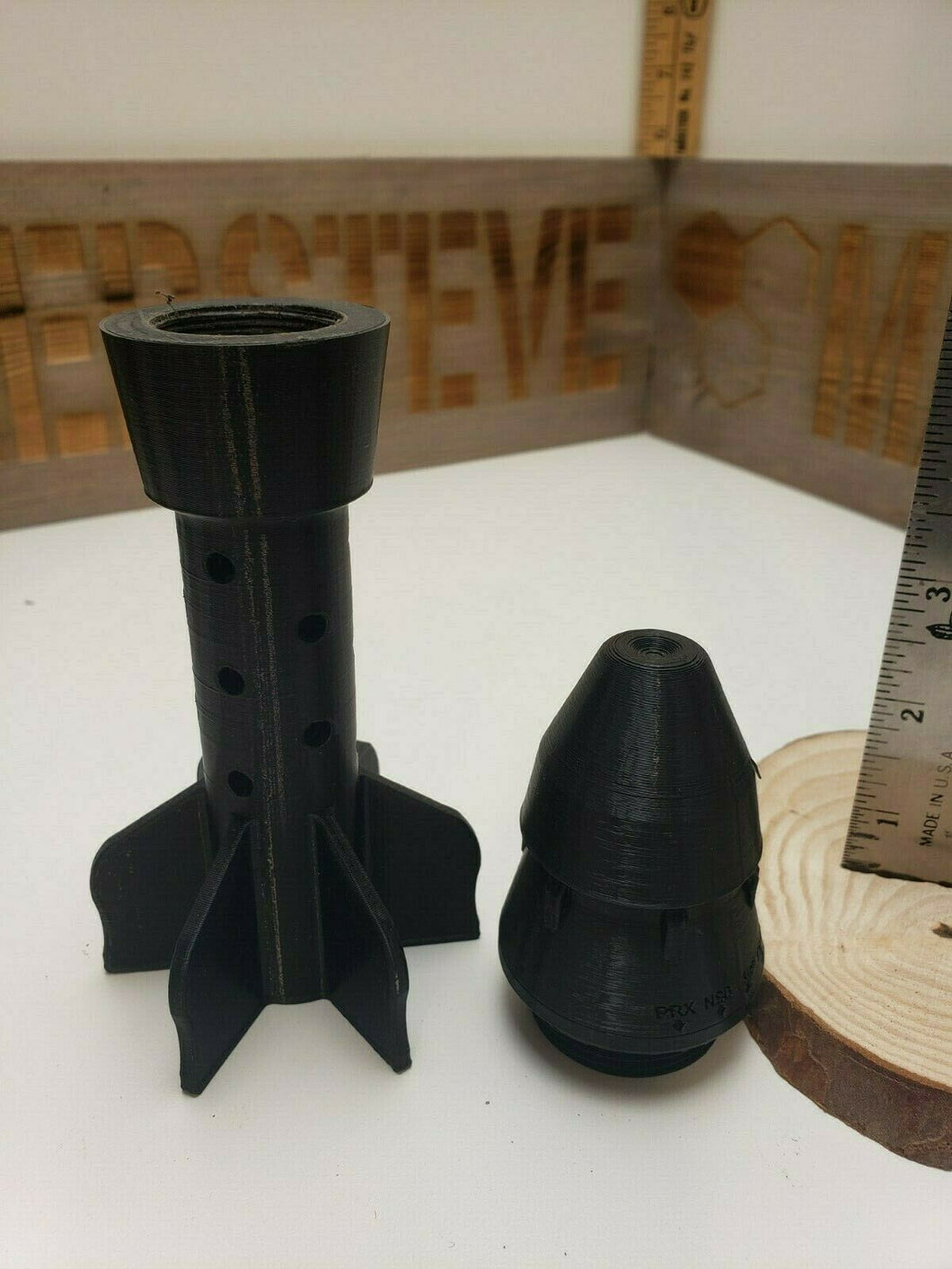 81mm Mortar Body - 3D printed Tail fin and Fuze Replica  - Set!