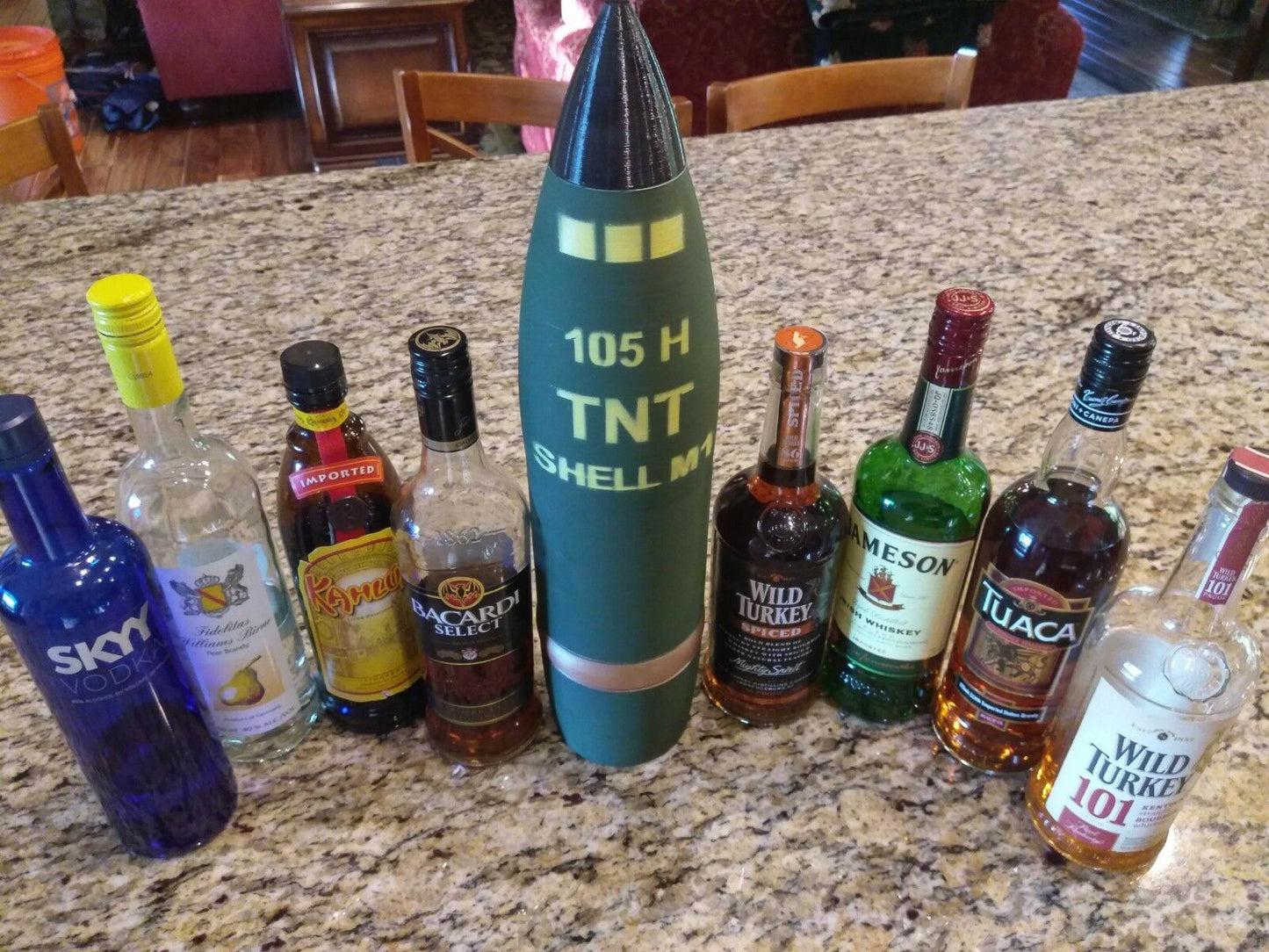 3D Printed 105MM M1 Canadian 2 1/2 Square Artillery Shell - Replica