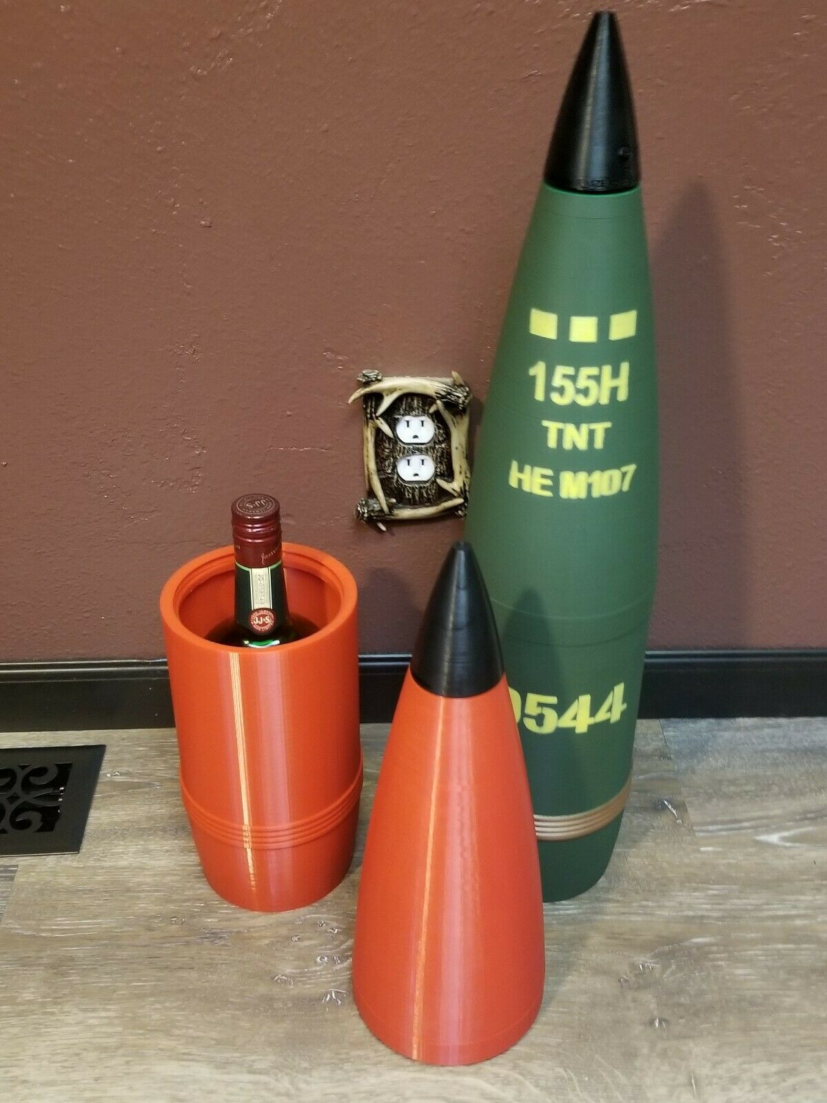 155mm D550 Smoke M110 Finish -  White  Phosphorus Howitzer Shell Whiskey Stash!